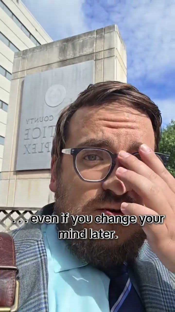 Video still: Taylor Matthews outside the Travis County Justice Complex